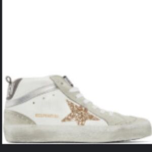 Golden Goose mid star classic in white, ice, gold silver w box sz 35 (5.5 US)